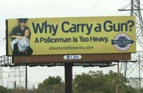 Why Carry a Gun? a Policeman is Too Heavy